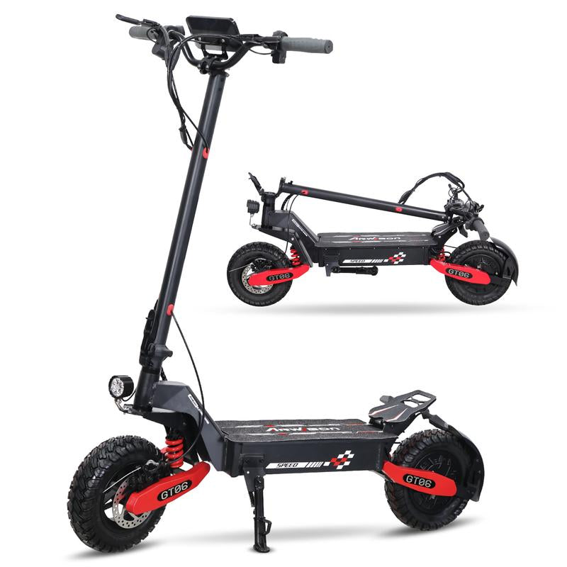 All-Terrain Electric Scooter,1200W Violent Motor,30Mph Speed 20/40Miles Range,3 Seconds Folding,330Lbs Load Capacity,Dual Shock Absorption,Foldable Off-Road E-Scooter