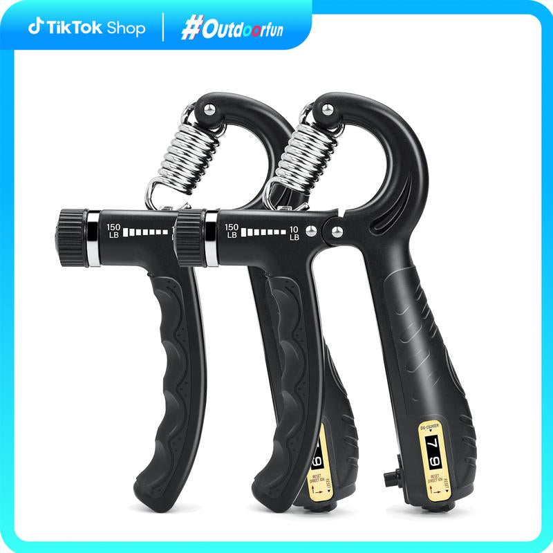 2 Pack Grip Strength Trainer, Adjustable Resistance 10-150 Lbs Forearm Hand Gripper, Non-Slip, for Muscle Building and Injury Recovery for Athletes Outdoorfun