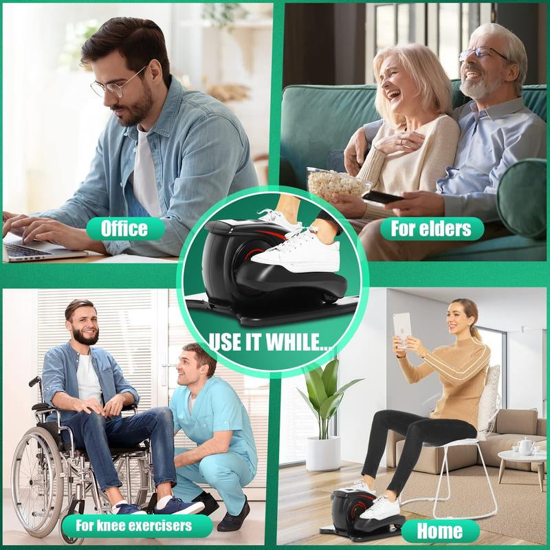 ANCHEER under Desk Elliptical, Electric Seated Pedal Exerciser, Quiet & Compact Mini Elliptical Trainer with Display Monitor and Remote Control, Home Office Leg Exercise Equipment for Seniors Adults