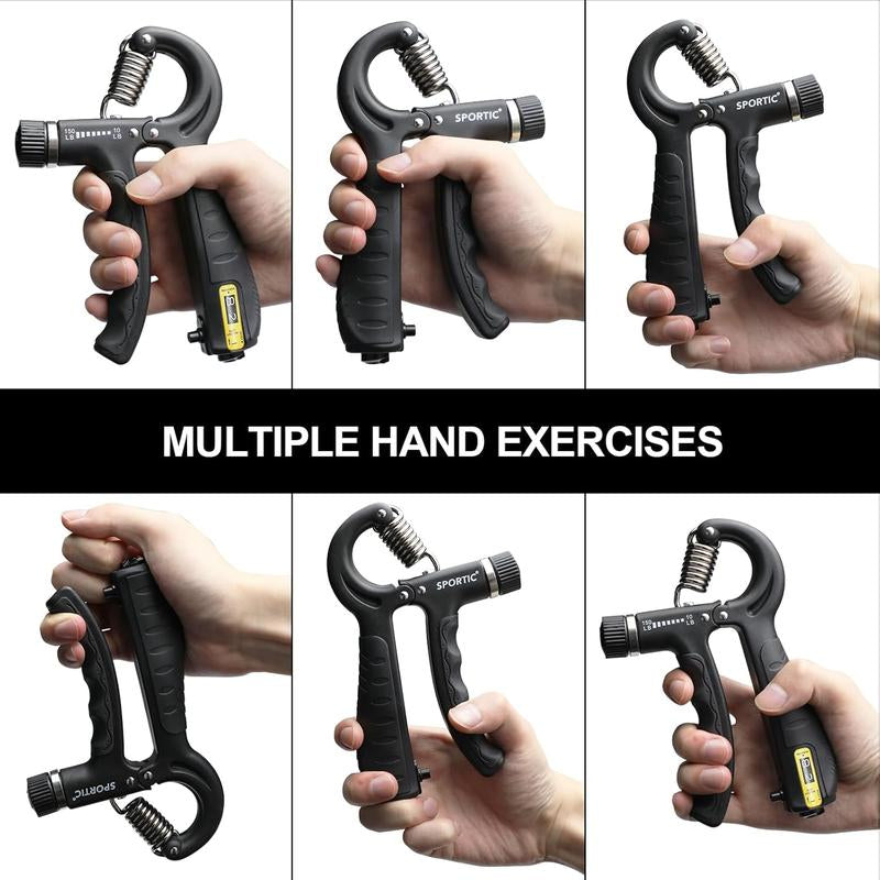 2 Pack Grip Strength Trainer, Adjustable Resistance 10-150 Lbs Forearm Hand Gripper, Non-Slip, for Muscle Building and Injury Recovery for Athletes Outdoorfun