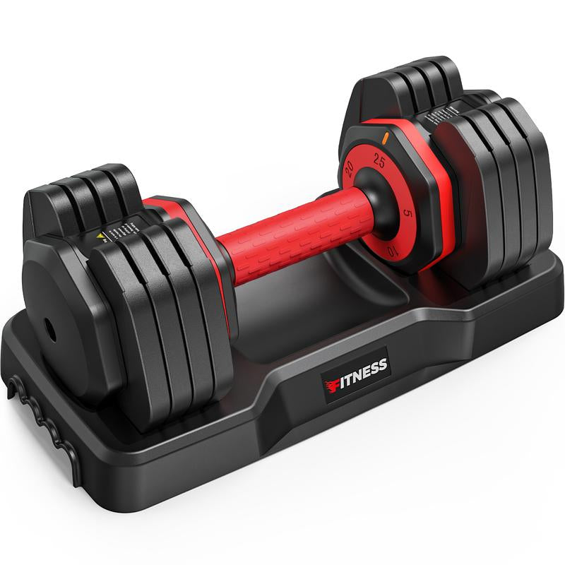 Bearbro Adjustable Dumbbells Set of 2, 1-Sec Adjustable Weights Dumbbells Set, 5 in 1 Free Adjustable Dumbbell Set with Anti-Slip Texture Handle, Weight Set for Home Gym Suit Both Men and Women