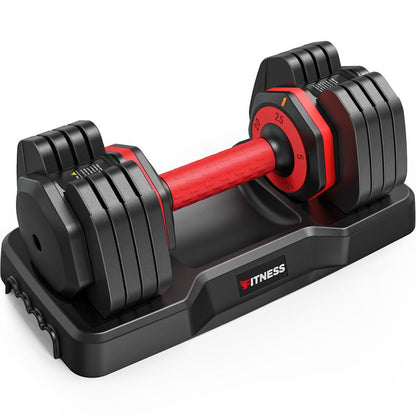 Bearbro Adjustable Dumbbells Set of 2, 1-Sec Adjustable Weights Dumbbells Set, 5 in 1 Free Adjustable Dumbbell Set with Anti-Slip Texture Handle, Weight Set for Home Gym Suit Both Men and Women