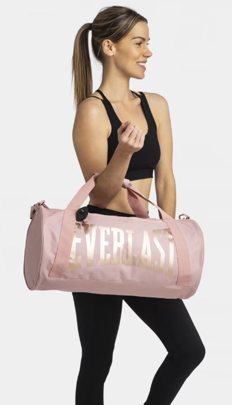 Durable Duffle Gym Bag with Adjustable Strap Everlast Brooklyn Barrel Bag Black