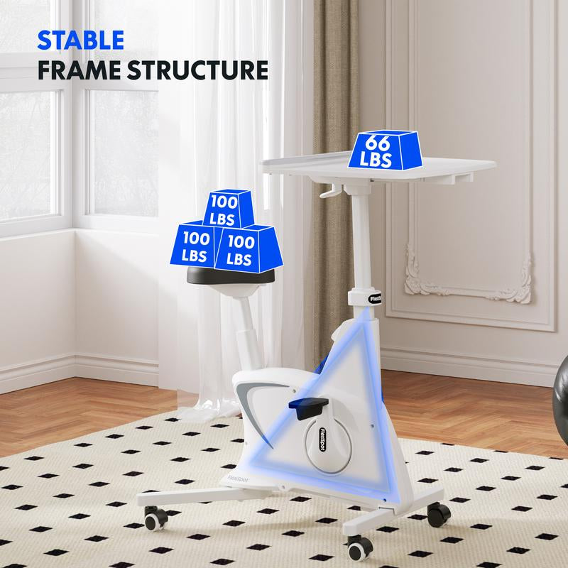 【Memorialday】3-In-1 Exercise Bike V9 PLUS, All-In-One under Desk Bike with Pedal Exerciser, Indoor Cycling Bike with Adjustable Resistance/Lcd Display/Seat/Desktop 350LBS Heavy Duty, Stationary Bike for Home