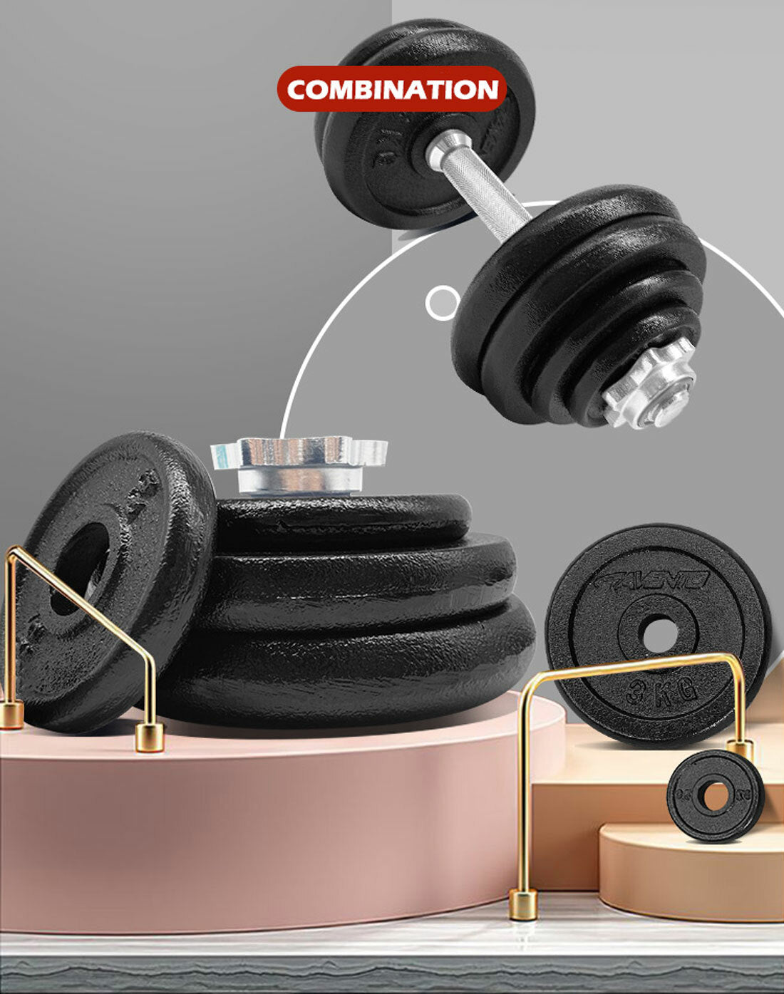 Dumbbell Set Weight Dumbbells Home Gym Training Fitness Barbell Equipment Case