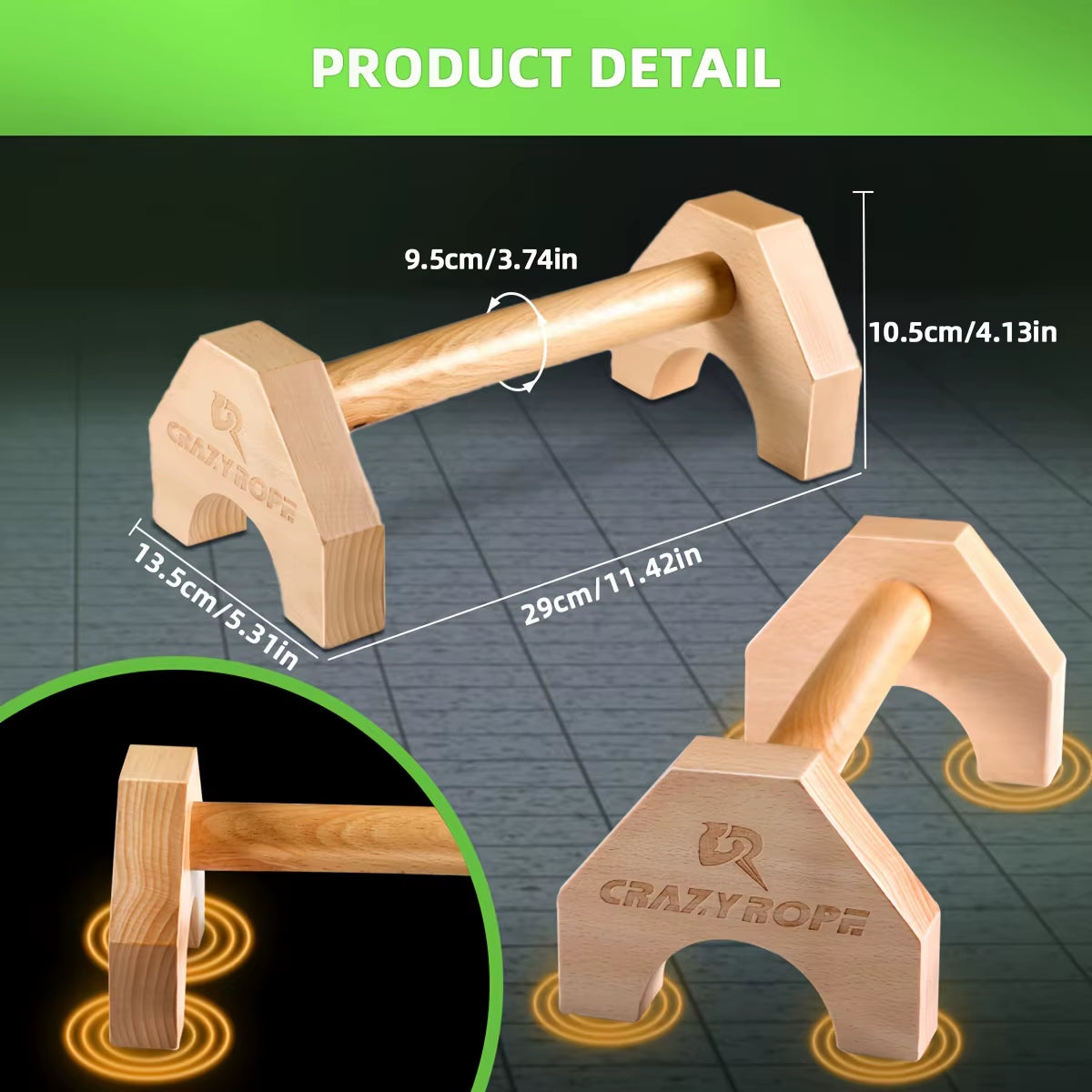 1 Pair Wooden Push-Up Bar Stands Gym Push Ups Rack Board Fitness Exercise Body Building Training Handstand Parallel Rod
