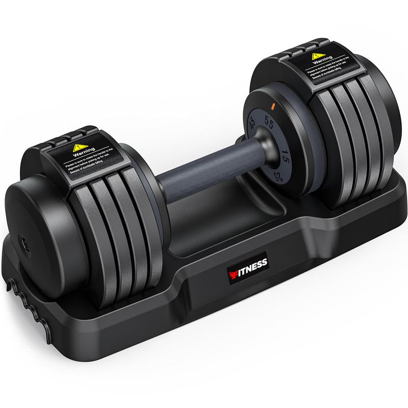 Bearbro Adjustable Dumbbells Set of 2, 1-Sec Adjustable Weights Dumbbells Set, 5 in 1 Free Adjustable Dumbbell Set with Anti-Slip Texture Handle, Weight Set for Home Gym Suit Both Men and Women