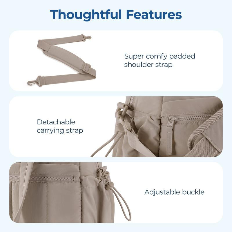 BAGSMART Puffy Water-Resistant Gym Travel Duffel Bag for Women with Wet Pocket, Carry on Weekender Bags, Water Resistant Workout Bag Sports Gym Outdoorfun