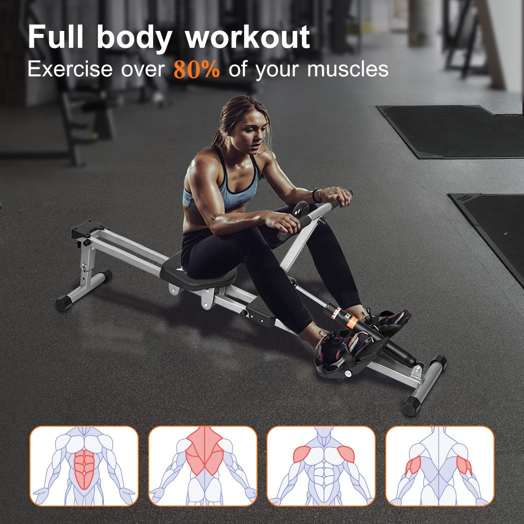 Centra Hydraulic Rowing Machine 12 Levels Resistance Cardio Exercise Fit Home