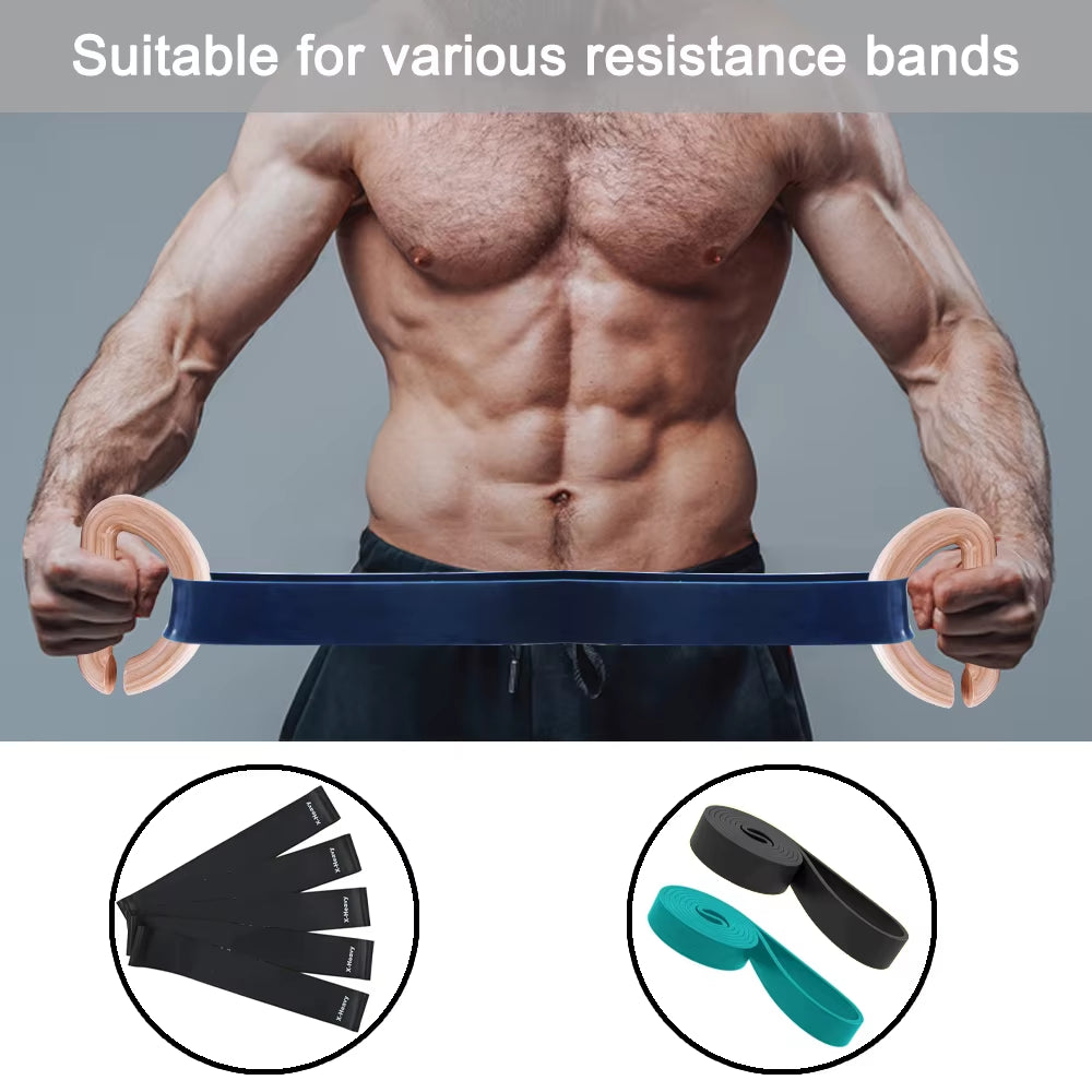 1 Pair Wooden Resistance Bands Handles, Versatile Exercise Handles with Anti-Slip Grips for Home Gym Pilates, Strength Training
