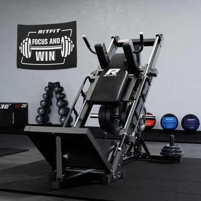 Ritfit BLP01 2-In-1 Leg Press and Hack Squat Machine with Steel Foot Pedals and Anti-Slip Patterns Home Gym Hip Abduction Machines