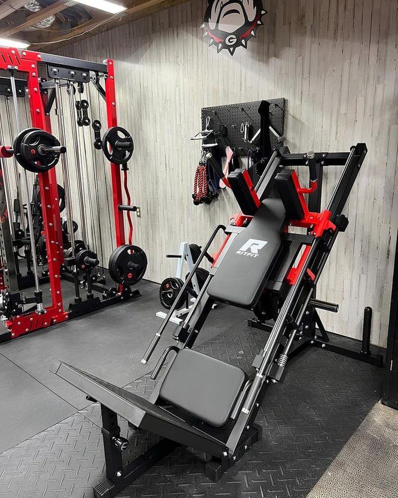 Ritfit BLP01 2-In-1 Leg Press and Hack Squat Machine with Steel Foot Pedals and Anti-Slip Patterns Home Gym Hip Abduction Machines