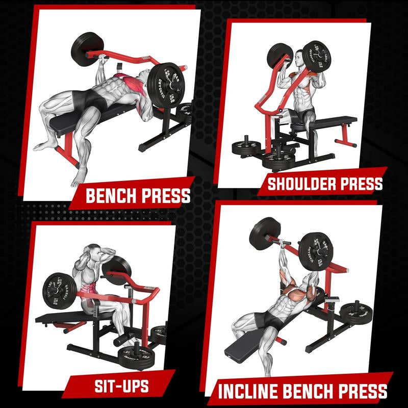 【Fathersdaygift】Chest Press Machine, 1050LBS Bench Press Machine with Independent Converging Arms, Adjustable Flat Incline Bench for Chest, AB Workouts, Shoulder Home Gym Equipment