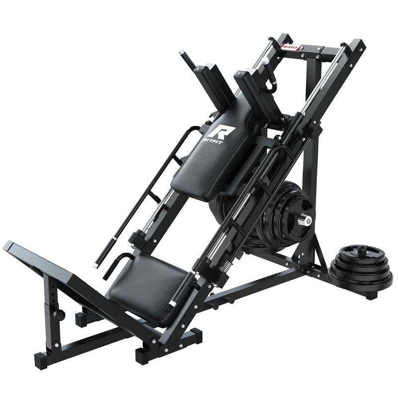 Ritfit BLP01 2-In-1 Leg Press and Hack Squat Machine with Steel Foot Pedals and Anti-Slip Patterns Home Gym Hip Abduction Machines