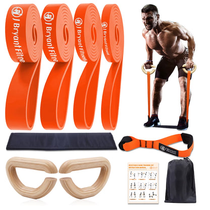 1 Pair Wooden Resistance Bands Handles, Versatile Exercise Handles with Anti-Slip Grips for Home Gym Pilates, Strength Training