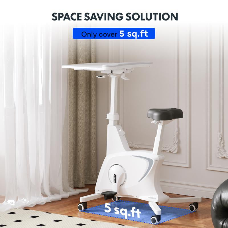 【Memorialday】3-In-1 Exercise Bike V9 PLUS, All-In-One under Desk Bike with Pedal Exerciser, Indoor Cycling Bike with Adjustable Resistance/Lcd Display/Seat/Desktop 350LBS Heavy Duty, Stationary Bike for Home