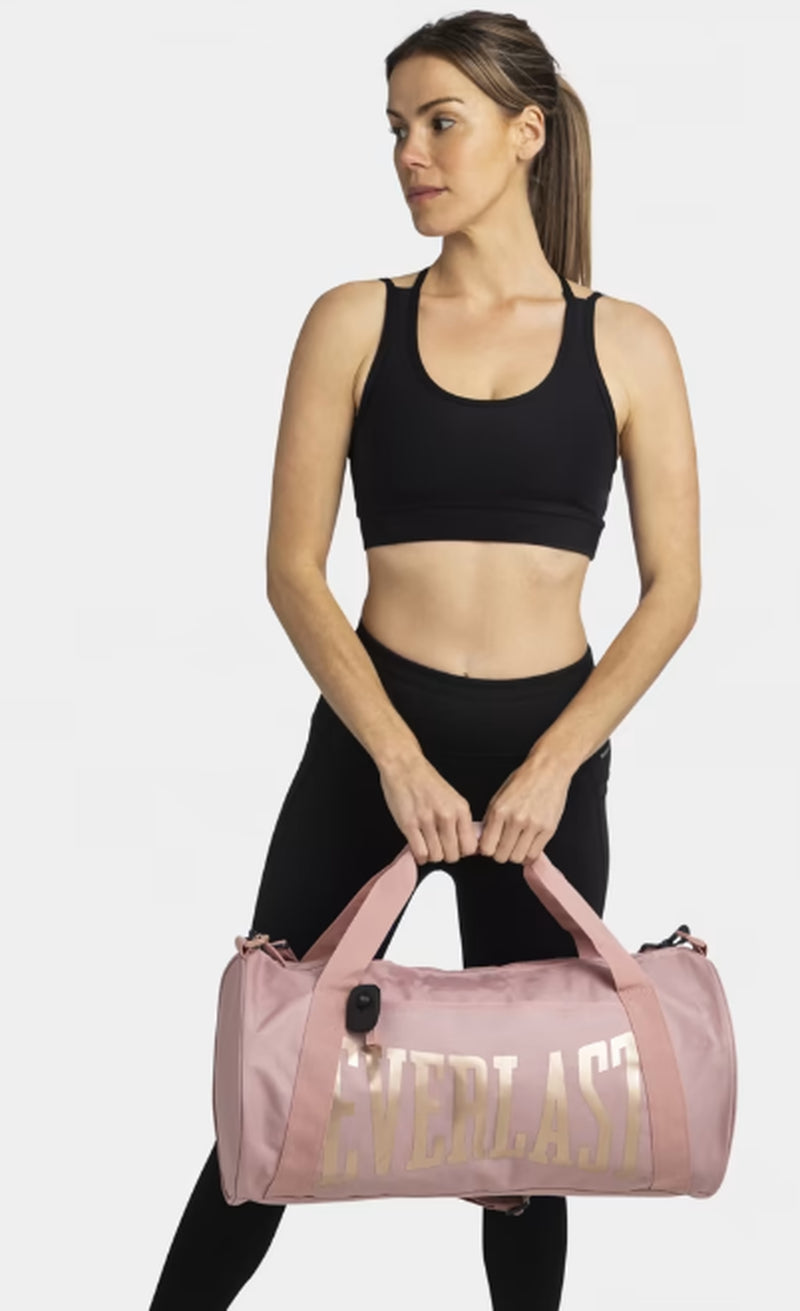 Durable Duffle Gym Bag with Adjustable Strap Everlast Brooklyn Barrel Bag Black