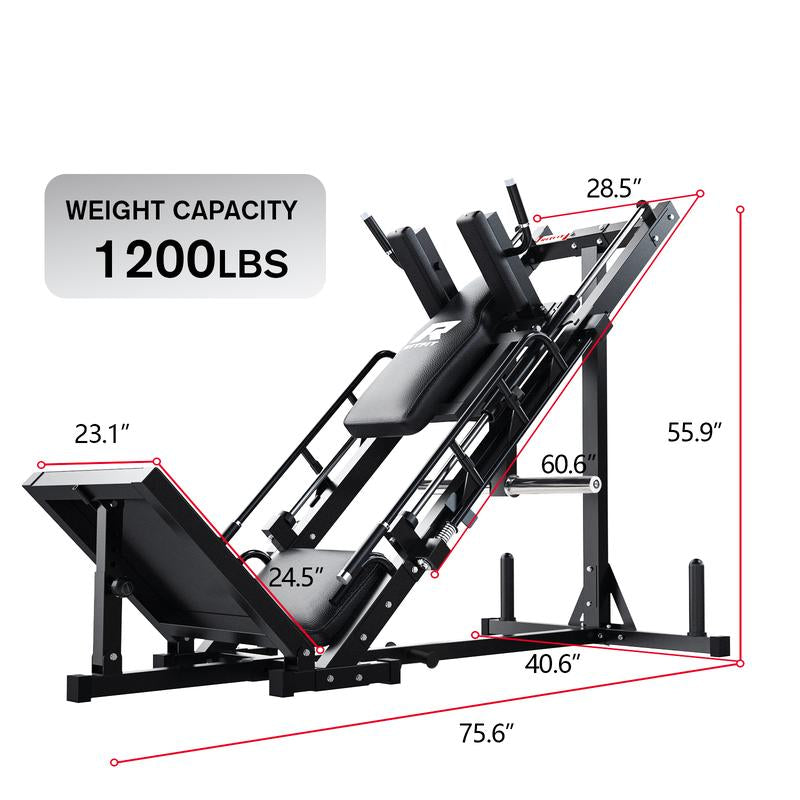 Ritfit BLP01 2-In-1 Leg Press and Hack Squat Machine with Steel Foot Pedals and Anti-Slip Patterns Home Gym Hip Abduction Machines