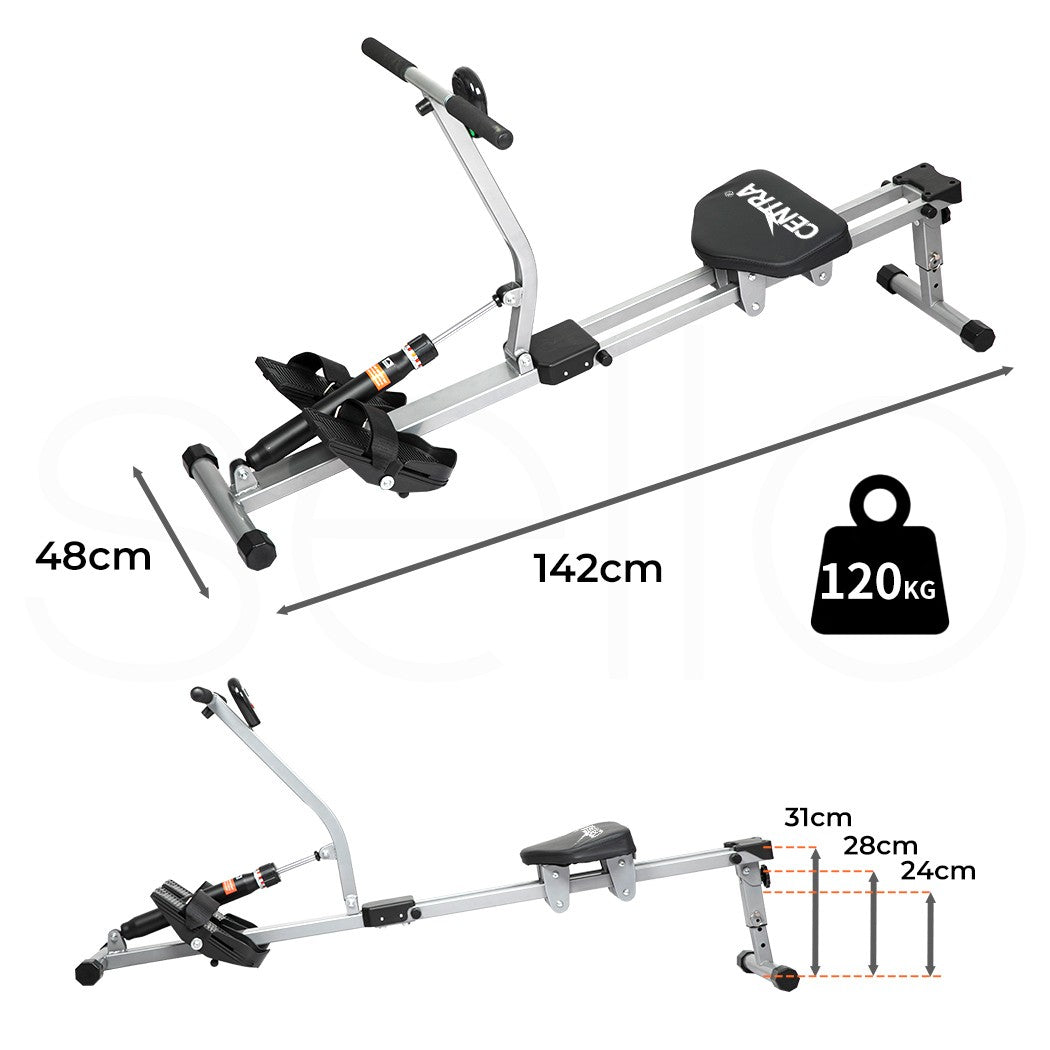 Centra Hydraulic Rowing Machine 12 Levels Resistance Cardio Exercise Fit Home