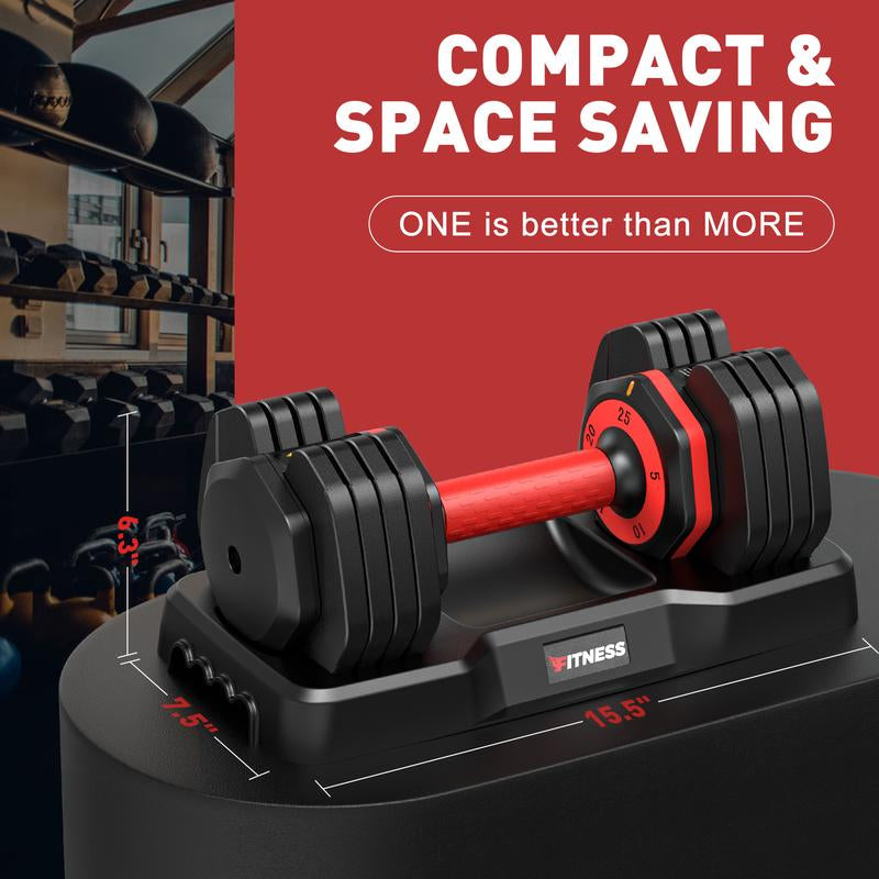 Bearbro Adjustable Dumbbells Set of 2, 1-Sec Adjustable Weights Dumbbells Set, 5 in 1 Free Adjustable Dumbbell Set with Anti-Slip Texture Handle, Weight Set for Home Gym Suit Both Men and Women