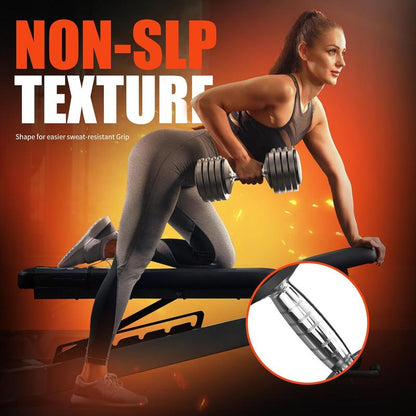 5-In-1 Adjustable Dumbbells (5-25LB) - Quick Change Home Gym Set for Full Body Workout, Space Saving Weights with Anti-Slip Grips & Storage Tray - Men & Women
