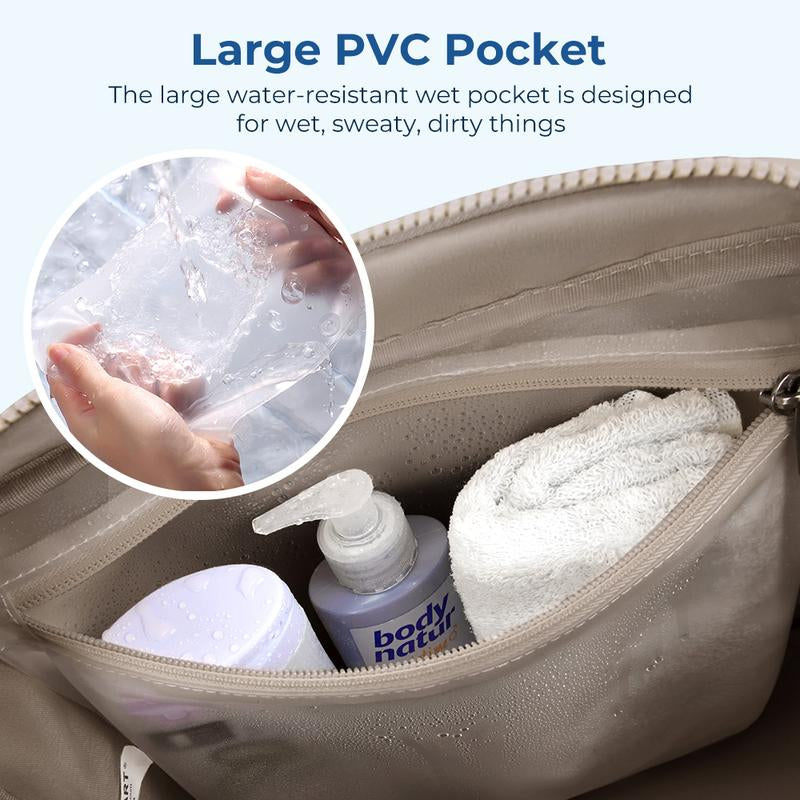 BAGSMART Puffy Water-Resistant Gym Travel Duffel Bag for Women with Wet Pocket, Carry on Weekender Bags, Water Resistant Workout Bag Sports Gym Outdoorfun
