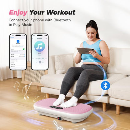 MERACH High-Power Vibration Plate Exercise Machine,440Lbs Weight Capacity, Bluetooth Remote Control, 4 Workout Modes for Efficient Fat Burning Home Gym Fitness Equipment