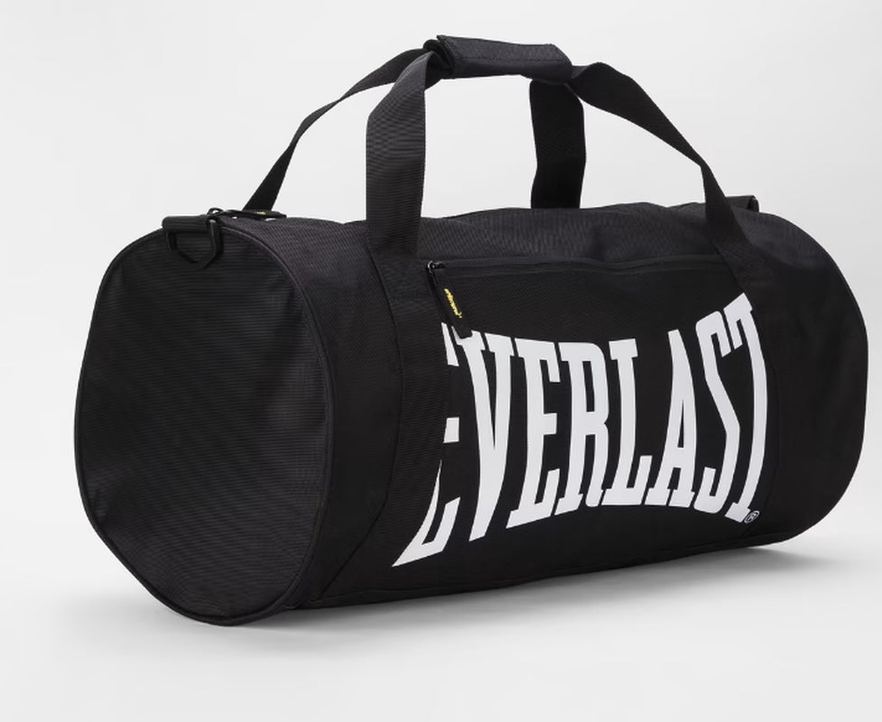 Durable Duffle Gym Bag with Adjustable Strap Everlast Brooklyn Barrel Bag Black