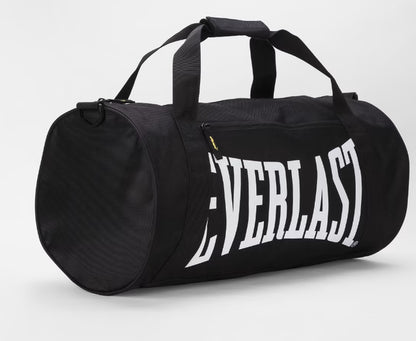 Durable Duffle Gym Bag with Adjustable Strap Everlast Brooklyn Barrel Bag Black