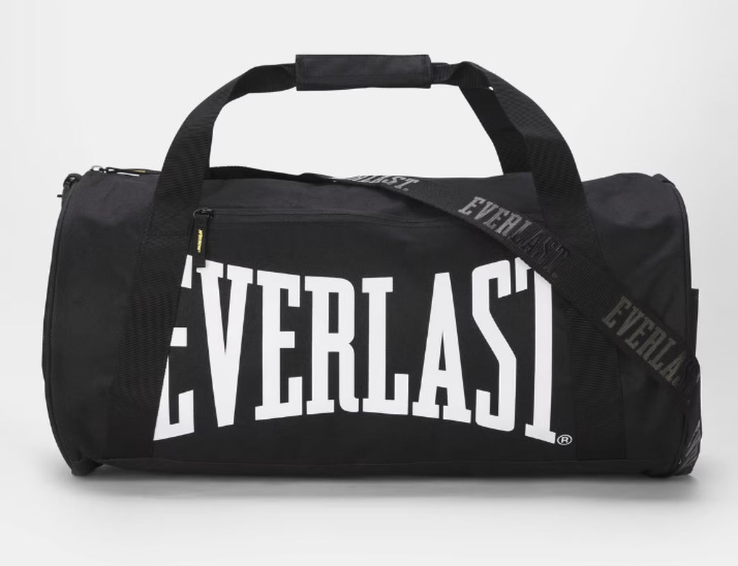 Durable Duffle Gym Bag with Adjustable Strap Everlast Brooklyn Barrel Bag Black